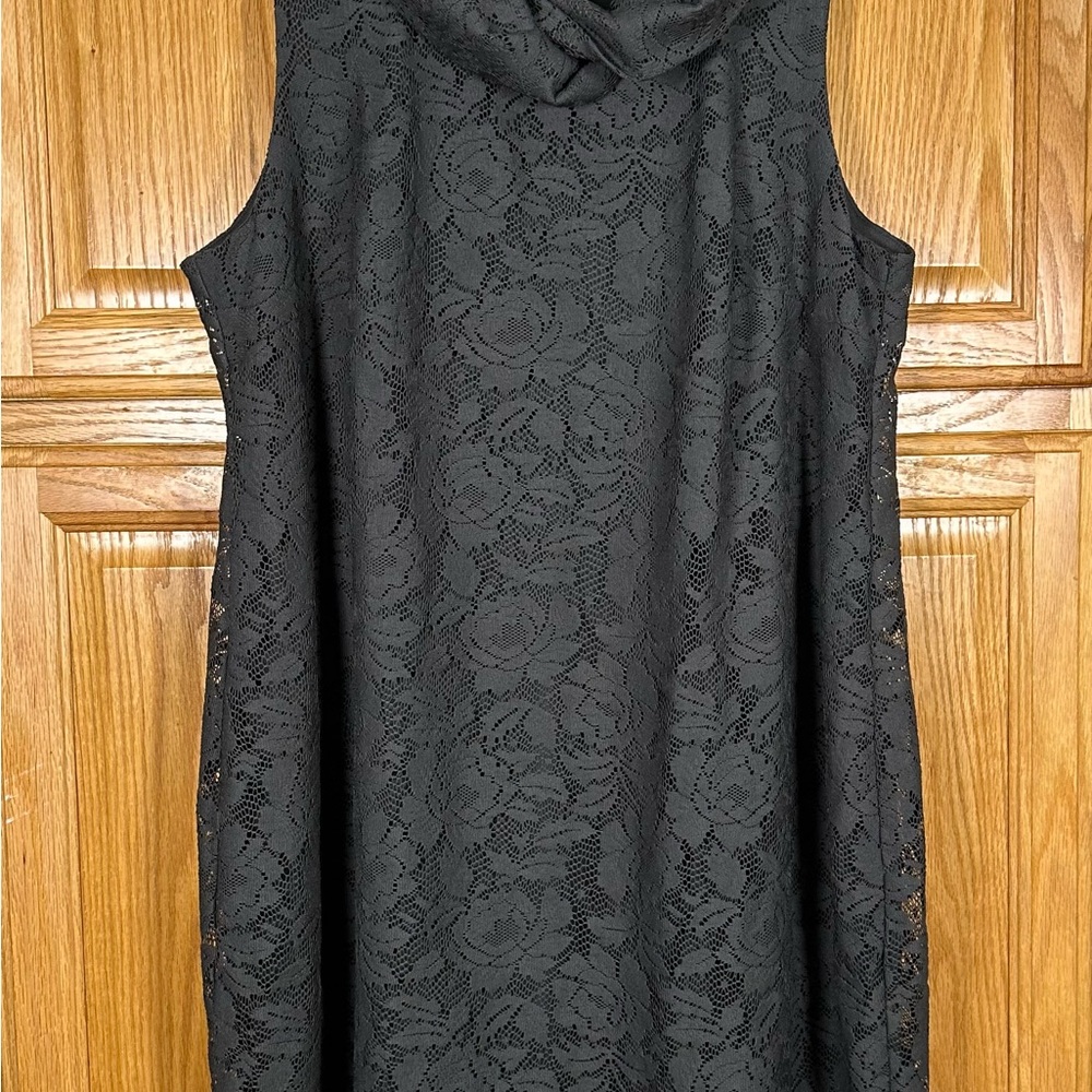 Lane Bryant plus size 16 charcoal gray Lace Dress with slip sleeveless formal